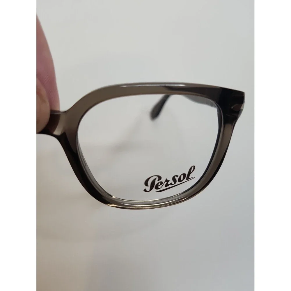 Persol 0PO 3263V 1103 Gray/Clear Round Men's Eyeglasses 50-21-145 w/ Case